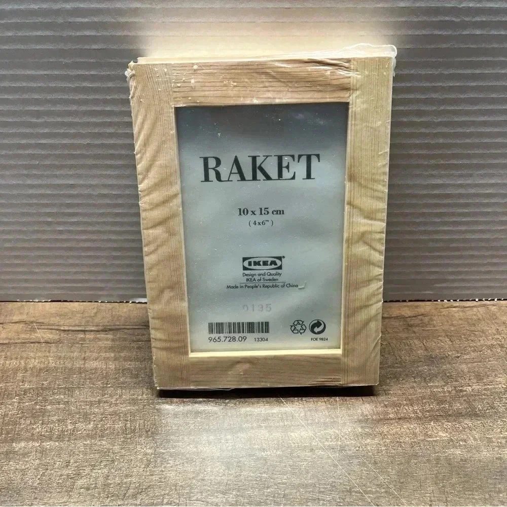 Set (3) IKEA Wood PHOTO FRAMES Unfinished 10x15cm Raket Project Craft Pack NEW